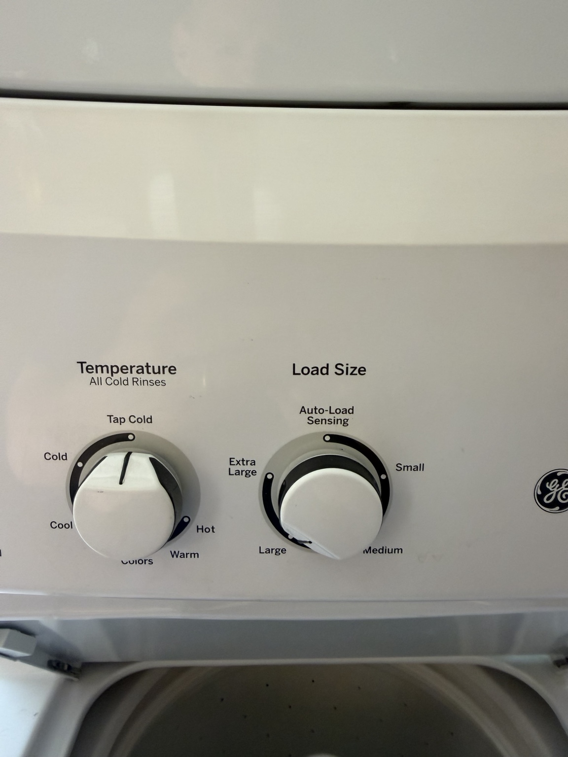 Temperature and load size controls